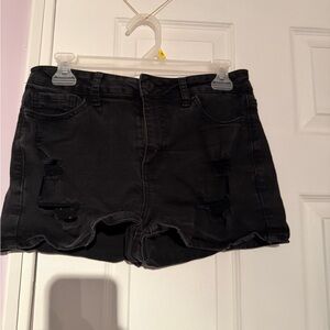 SO Black High-Rise Denim Shorts